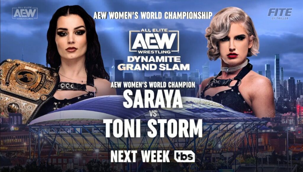 Saraya y Toni Storm lucharán por el Campeonato Mundial Femenino de AEW en Dynamite Grand Slam