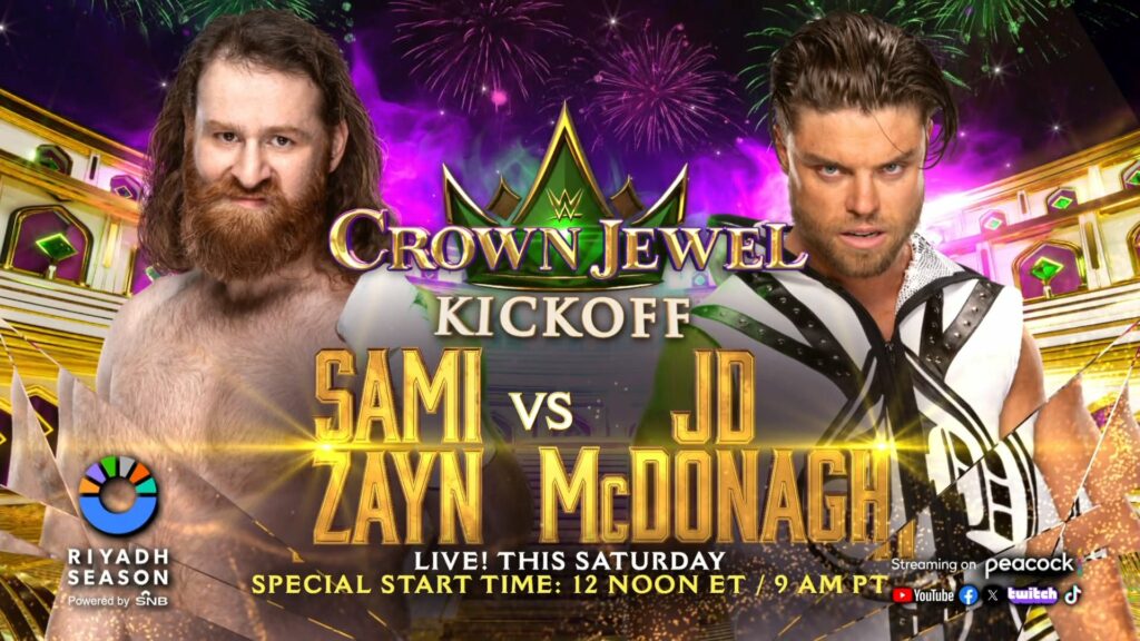 Sami Zayn se enfrentará a JD McDonagh en el 'kickoff' de WWE Crown Jewel 2023