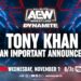 Tony Khan dará un anuncio importante en AEW Dynamite Tony Khan dará un anuncio importante en AEW Dynamite