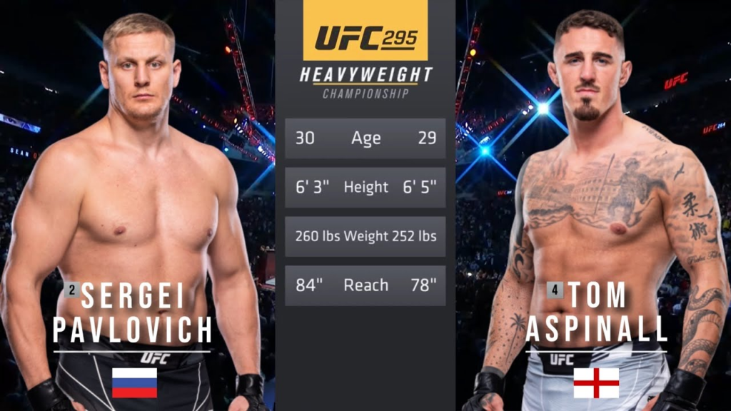 Apuestas UFC 295: Sergei Plavovich vs. Tom Aspinall