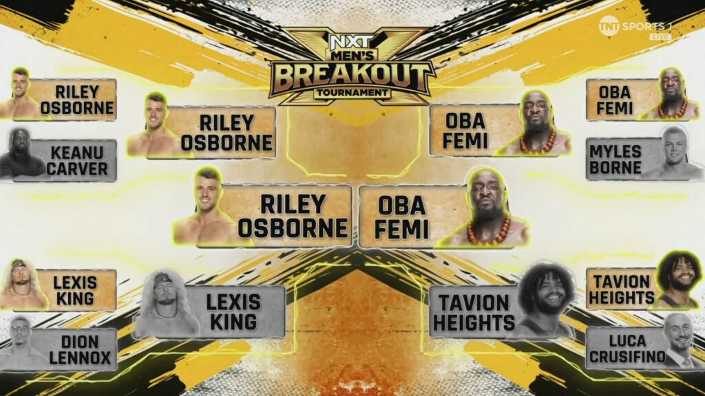 Riley Osborne y Oba Femi se enfrentarán en la final del NXT Men's Breakout Tournament 2023
