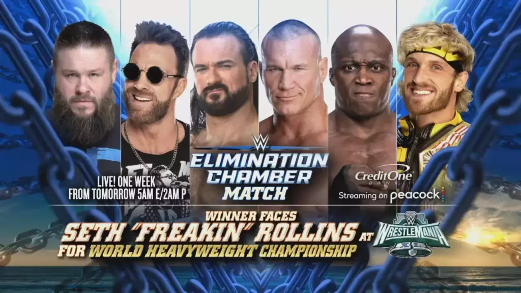 Apuestas WWE Elimination Chamber: Cámara masculina