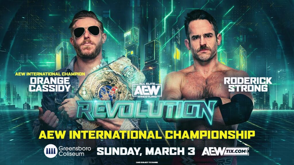 Orange Cassidy pondrá en juego su Campeonato Internacional en AEW Revolution ante Roderick Strong.