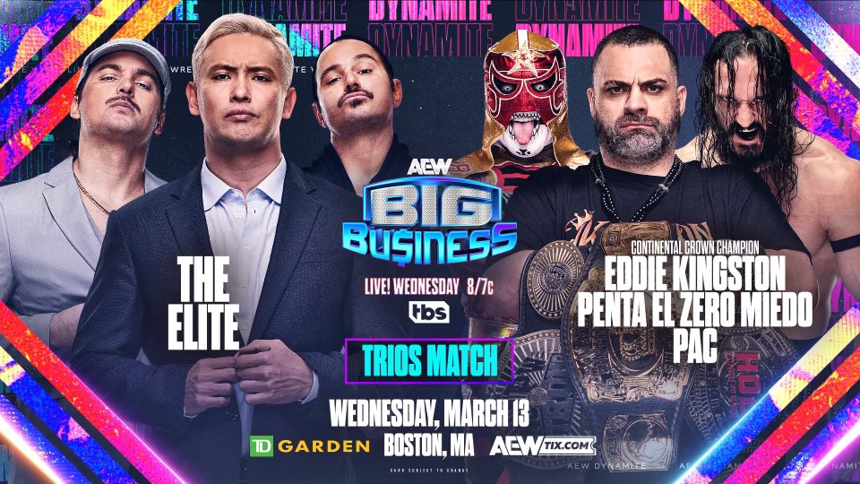 All Elite Wrestling amplía la cartelera del episodio de AEW Dynamite Big Business del 13 de marzo
