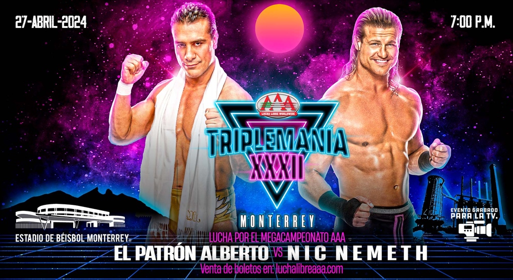 Alberto El Patrón y Nic Nemeth (Dolph Ziggler) lucharán por el Megacampeonato de AAA en Triplemania 32 Monterrey
