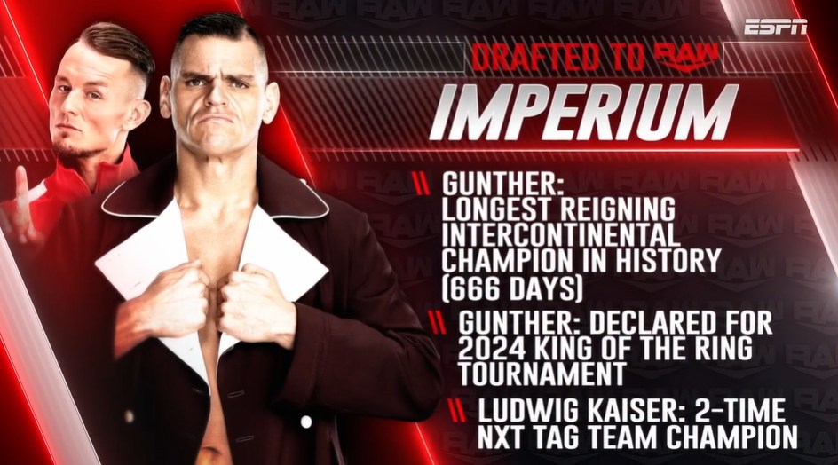 IMPERIUM y Jade Cargill son las primeras elecciones de la segunda noche del WWE Draft 2024