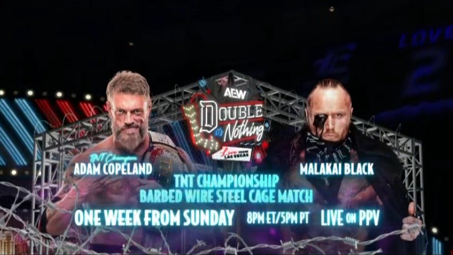Adam Copeland y Malakai Black lucharán en Double or Nothing 2024 por el Campeonato de TNT en un ‘Barbed Wire Steel Cage Match’