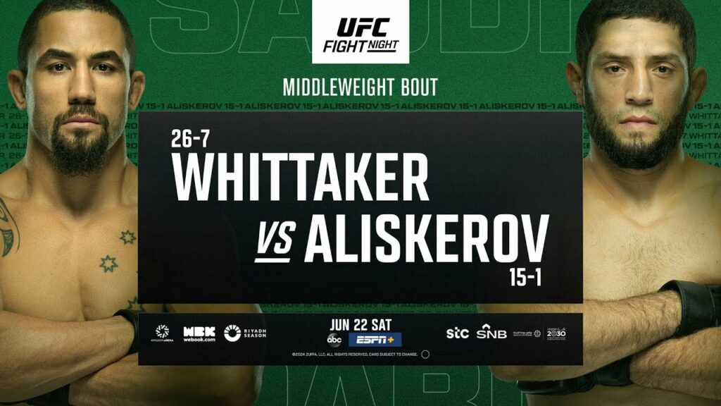 Resultados UFC Arabia Saudí: Whittaker vs. Aliskerov