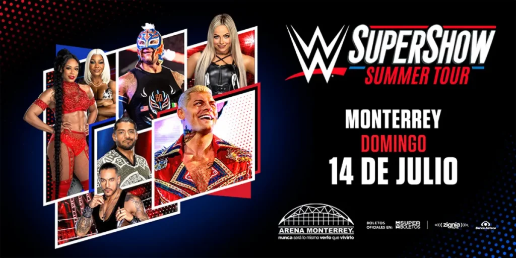 Cartelera WWE Live Monterrey SuperShow Summer Tour 14 de julio de 2024