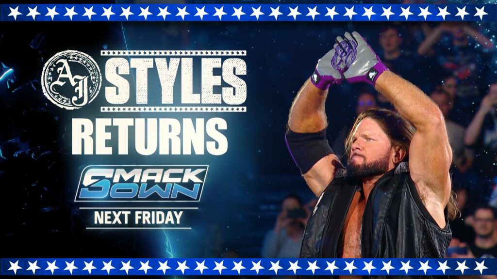 AJ Styles volverá a WWE SmackDown la próxima semana