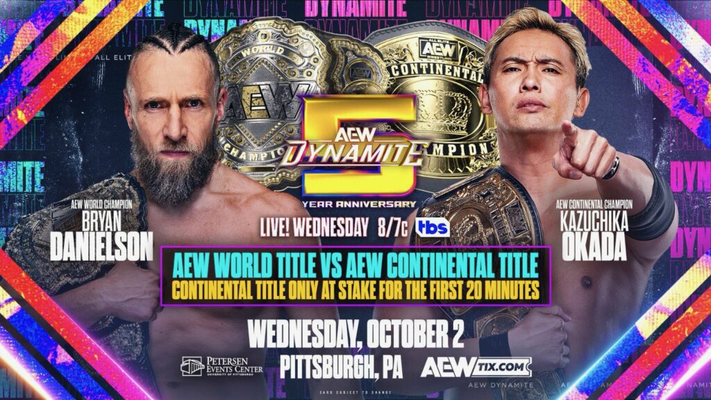 Bryan Danielson y Kazuchika Okada se enfrentarán poniendo en juego sus títulos en AEW Dynamite