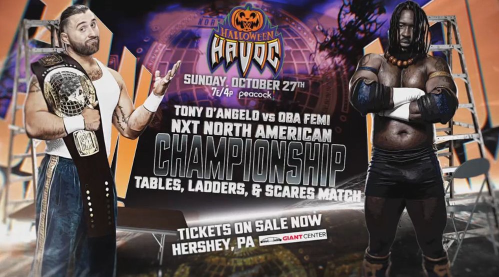 Tony D’Angelo y Oba Femi lucharán por el Campeonato Norteamericano de NXT en un ‘TLC Match’ en Halloween Havoc 2024