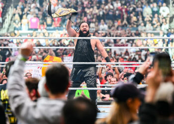 Jacob Fatu reacciona a su victoria en WrestleMania 41 para ganar el Campeonato de Estados Unidos