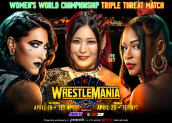 IYO SKY, Bianca Belair y Rhea Ripley lucharán por el Campeonato Mundial Femenino en WrestleMania 41
