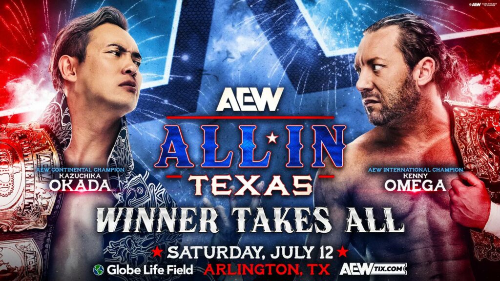 Kenny Omega y Kazuchika Okada se enfrentarán en AEW All In: Texas en un ‘Winner Takes All’