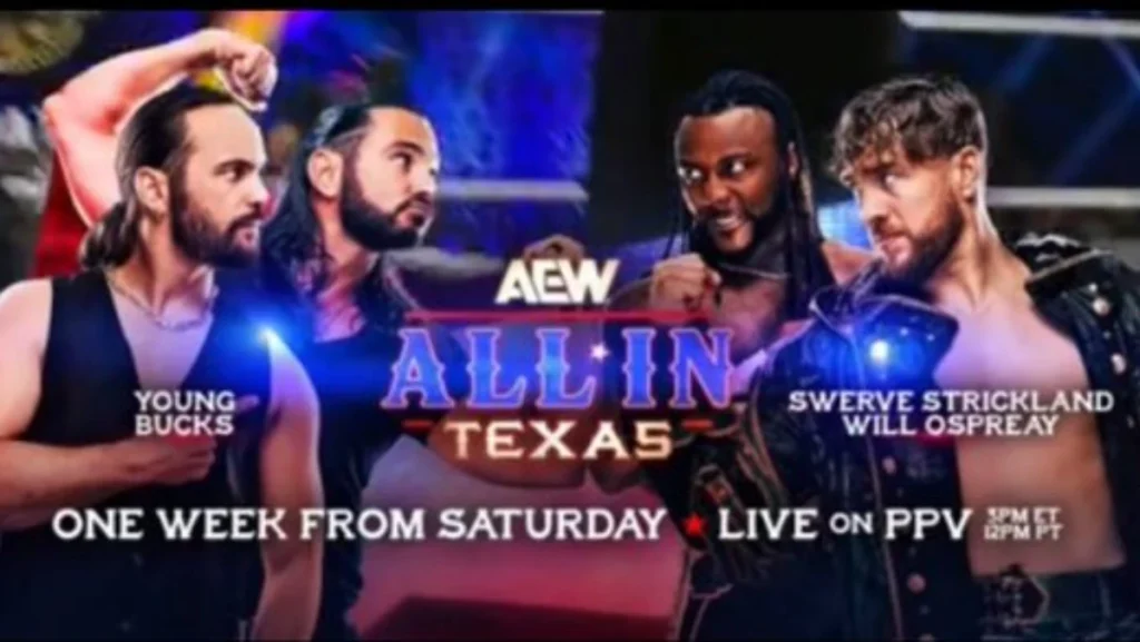 Will Ospreay y Swerve Strickland se enfrentarán a los Young Bucks en AEW All In: Texas