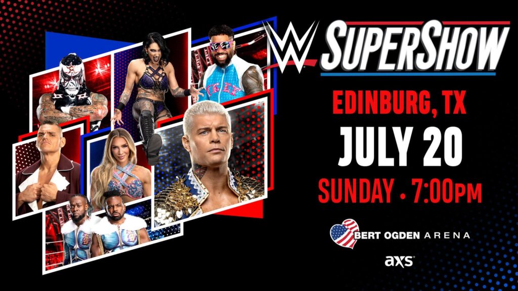 Cartelera WWE Live Edinburg SuperShow 20 de julio de 2025