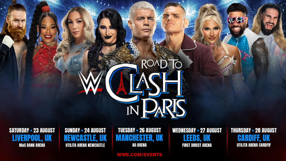 Cartelera WWE Live Liverpool Road to Clash in Paris 23 de agosto de 2025