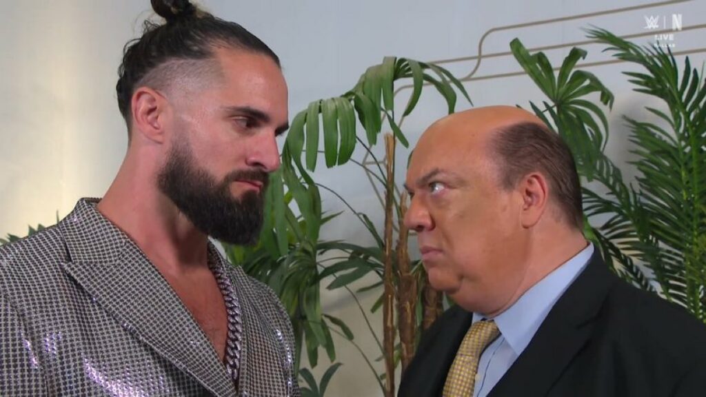 Paul Heyman informa a Seth Rollins de las posibles consecuencias de una derrota ante Cody Rhodes en Crown Jewel 2025