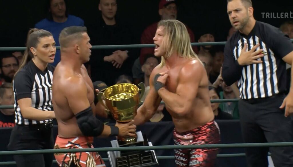 Frankie Kazarian y Nic Nemeth, co-ganadores del Call Your Shot Gaunlet en TNA Bound For Glory 2025