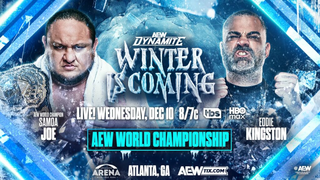 Samoa Joe defenderá el Campeonato Mundial de AEW ante Eddie Kingston en Dynamite Winter is Coming 2025